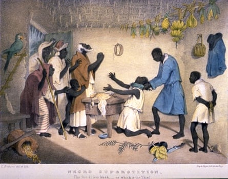 An obeah practitioner at work, Trinidad, 1836.