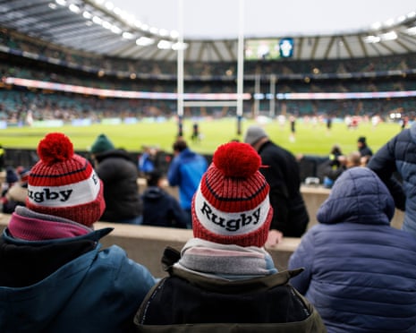Rugby fans at Twickenham