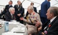 King Charles speaks to D-Day veterans in Normandy during a lunch following the UK national commemorative event for the 80th anniversary of the landings.