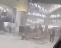 Dust and debris inside King Khalid international airport