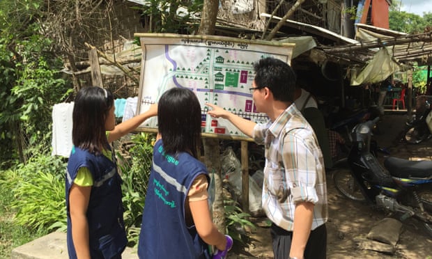Dengue map displayed for community workers tackling the spread of the disease in Myanmar