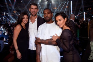 Nicole Johnson, Michael Phelps, Kanye West and Kim Kardashian