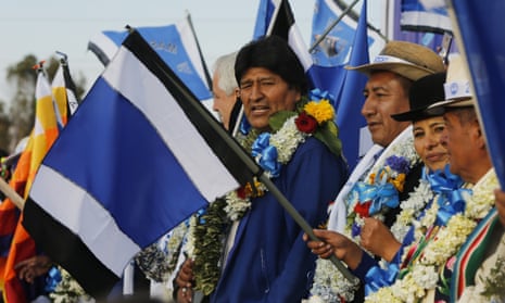 President Evo Morales attends a closing campaign rally in El Alto, on the outskirts of La Paz, Bolivia, on Wednesday.