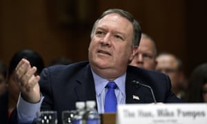Mike Pompeo testifies before the Senate foreign relations committee in Washington DC on 25 July.