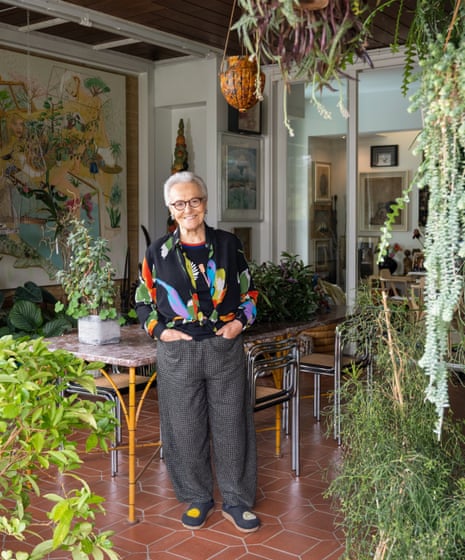 Rosita Missoni in her home, surrounded by greenery,   Sumirago, Varese