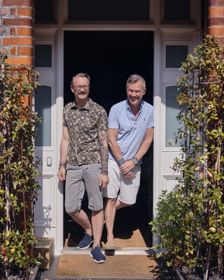 Simon and Nick outside a house on Kingsmead Road in south London.