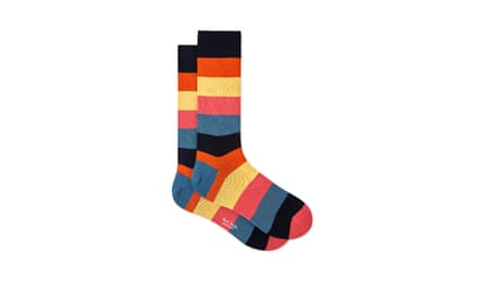 Brightly coloured striped socks on a white background Brightly coloured striped socks on a white background