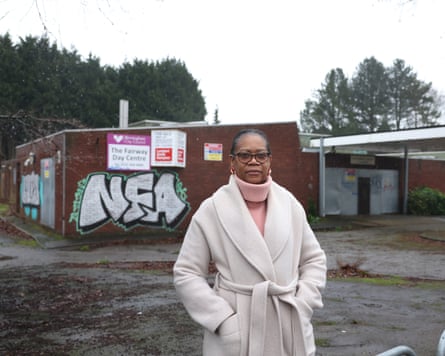 Wendy Collymore outside the Fairway Centre in Kings Norton, which looks abandoned