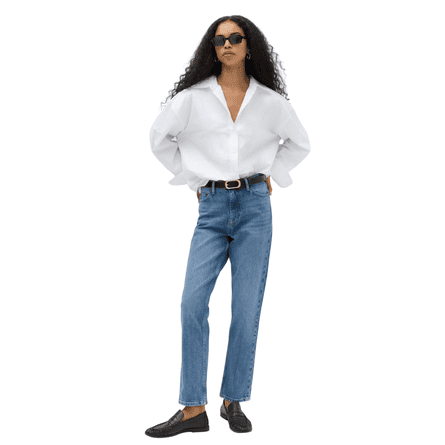 M&S mid-rise straight leg ankle length jeans
