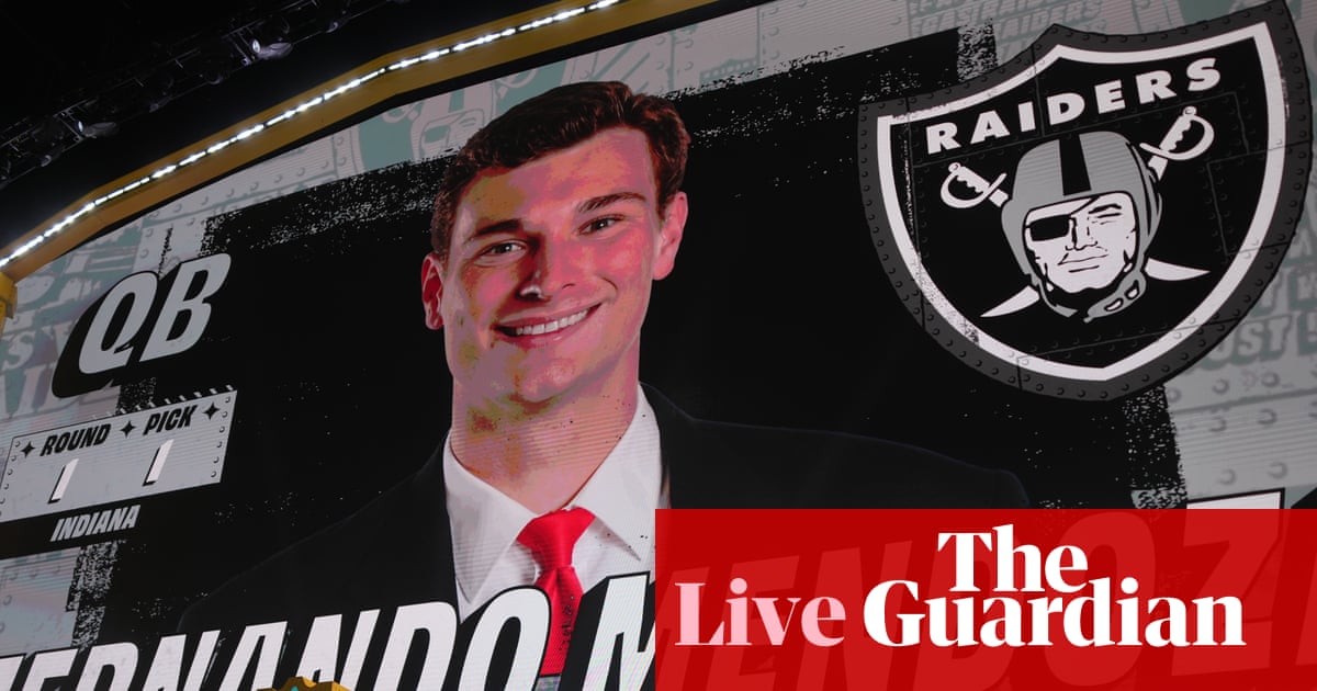 NFL draft 2026: Mendoza goes No 1, Cardinals take RB Love at No 3 and Chiefs trade up for Delane – live