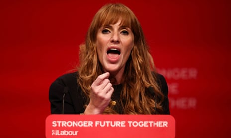 Angela Rayner delivers her speech to the Labour party annual conference in Brighton.