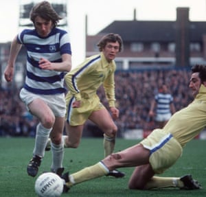 Stan Bowles eludes Leeds’ Norman Hunter and Trevor Cherry