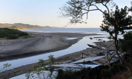 A late-afternoon sun illuminates part of the Brito Inlet which Nicaragua says is the likely Pacific Coast outlet of a planned interoceanic canal.