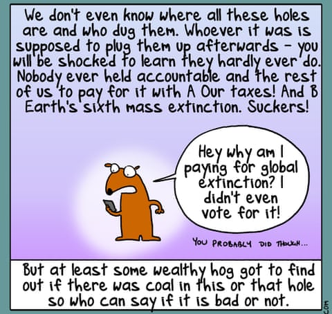 First Dog on the Moon comic about Bore Holes, panel 2