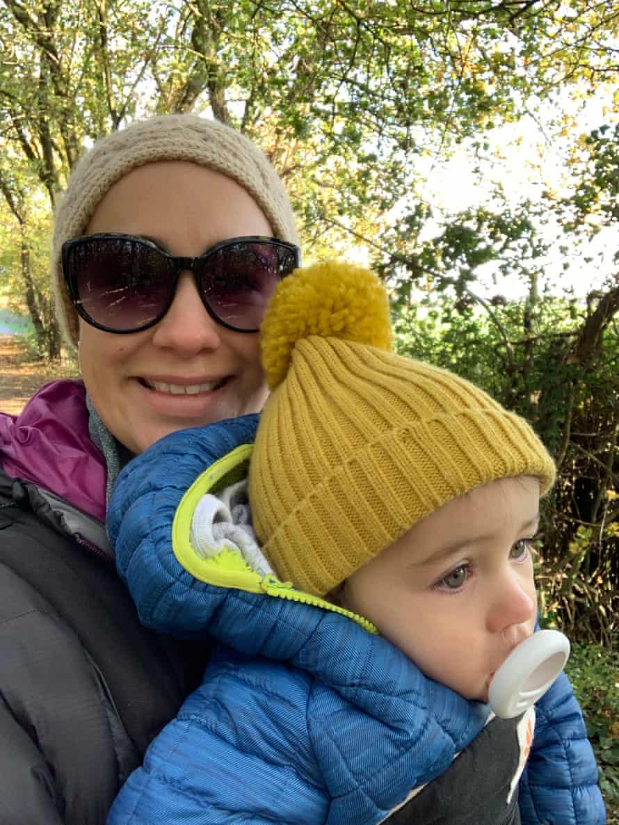 Jess Youngs, 34, with one of her children.