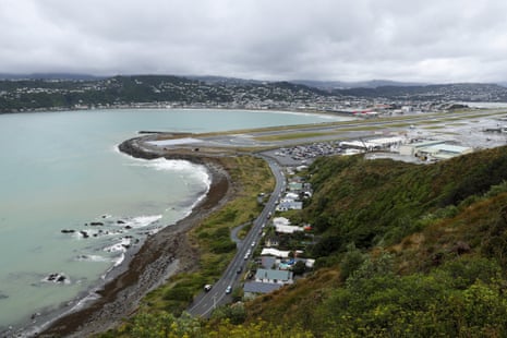A general view of Moa Point Wastewater Plant, Wellington Airport and Lyall Bay.