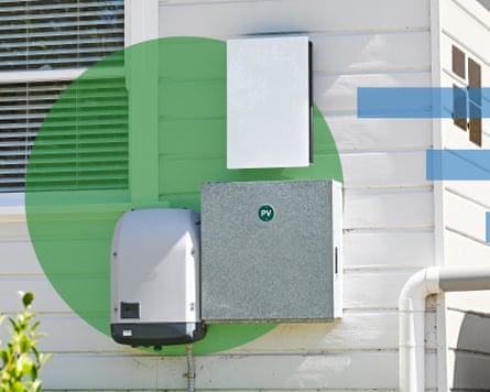 A home battery installation on the side of a house in Australia