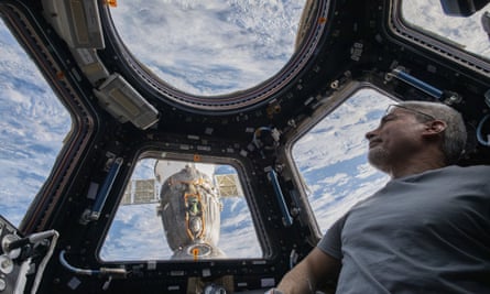 US astronaut Mark Vande Hei on the ISS, 2022.