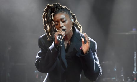 Little Simz performs after winning the Mercury prize. 