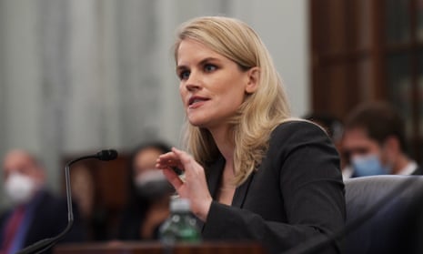 Frances Haugen, a former Facebook employee, testifies before a Senate subcommittee in Washington in October.