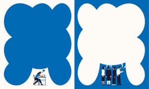 Illustration of people and speech bubbles