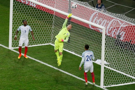 Dier comes close to adding to his international own goal tally but Hart tips over.