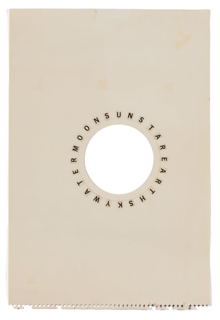 A circular collage with the words MoonSunStarEarthSkyWater.