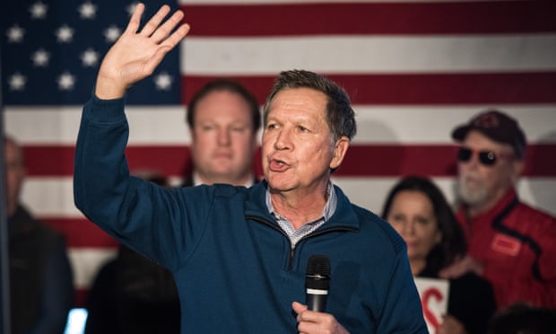 ‘The people in Ohio who know him are stunned that he has been allowed to get away with calling himself a moderate,’ Sandy Theis, executive director of the liberal think tank Progress Ohio, said of John Kasich.