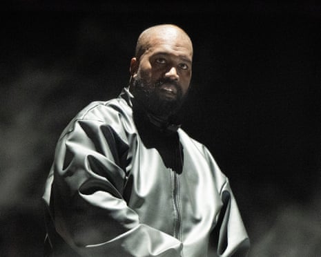 Ye (Kanye West) on stage at Hollywood Park Grounds, California.