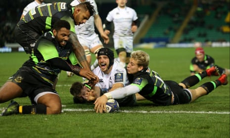 Northampton Saints v Ospreys - European Rugby Champions Cup - Pool Two - Franklin’s Gardens
Ospreys’ Daniel Evans scores their fifth try