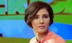 FILE PHOTO: Knox reacts while being interviewed on the set of ABC’s “Good Morning America” in New York<br>FILE PHOTO: Amanda Knox reacts while being interviewed on the set of ABC’s “Good Morning America” in New York January 31, 2014.REUTERS/Andrew Kelly/File Photo