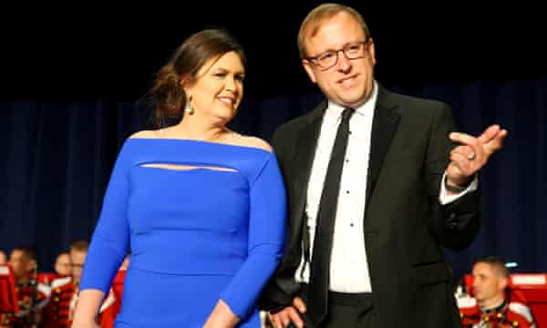 Karl with Sarah Sanders, then White House press secretary, at the White House Correspondents' Dinner in 2018.