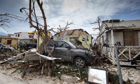 Destruction from Hurricane Irma on the island of Sint Maarten.