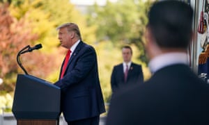 Donald Trump on the North Portico of the White House yesterday.