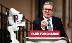 Keir Starmer presents the AI Action Plan in a talk at University College London East.