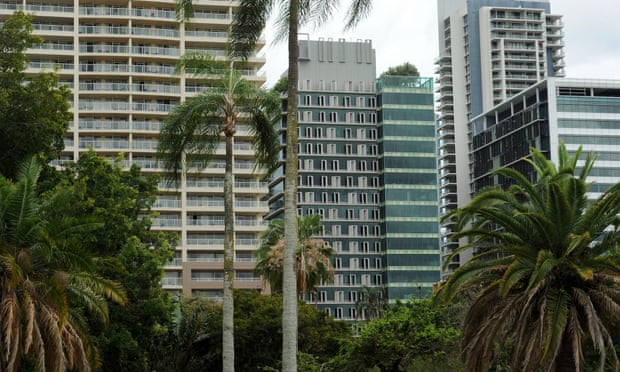 High rise buildings in Brisbane in 2012 surrounded by trees. Urban forests are said to have a positive effect on pollution as well as health benefits for citizens.