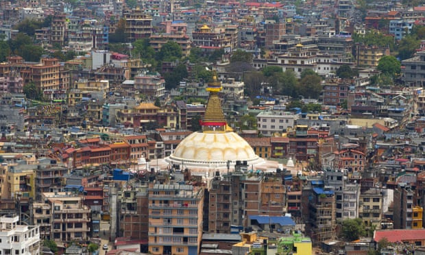 The Boudhanath Stupa remains standing in Kathmandu.
