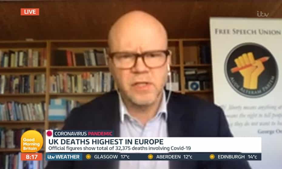 Toby Young appears on the Good MorningB ritain TV show - screengrab