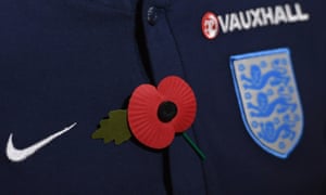 A Remembrance poppy pictured during an England media open day this week.