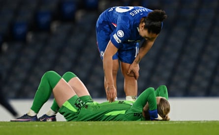 Chelsea show their disappointment after their Champions League exit.
