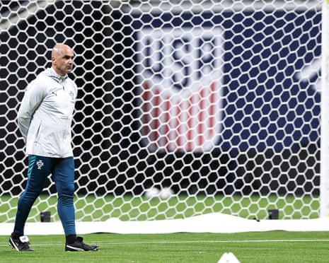 Portugal caput coach Roberto Martinez during training convention successful Atlanta.
