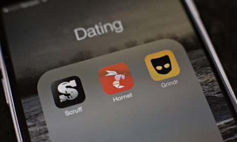 Gay dating apps Scruff, Hornet, and Grindr.