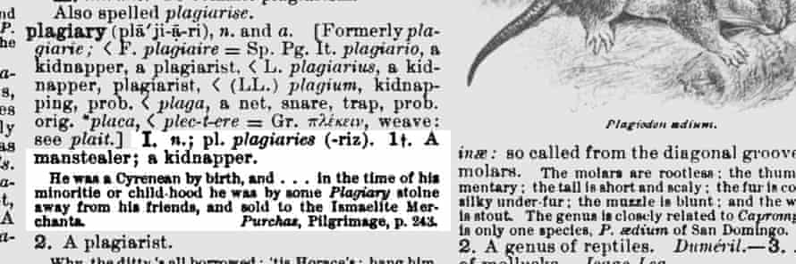 Plagiarism definition from old dictionary