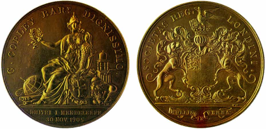 Copley Medal awarded to Dmitri Mendeleev