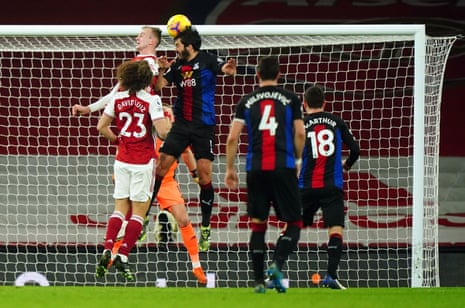 James Tomkins heads against the bar.