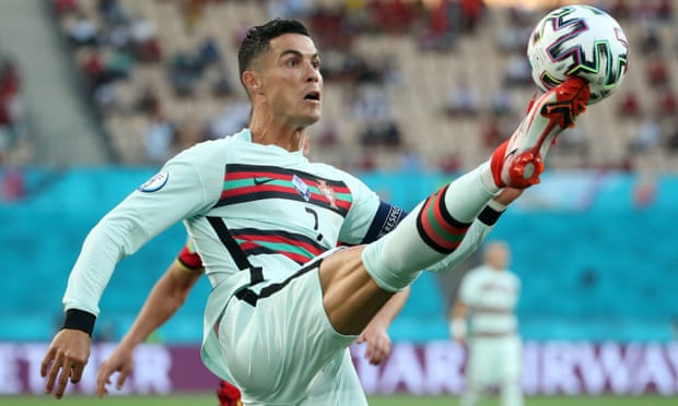 Cristiano Ronaldo in action for Portugal during Euro 2020