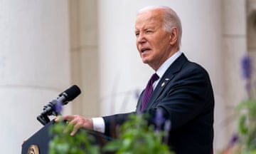 Joe Biden at Arlington national cemetery for Memorial Day ceremony.