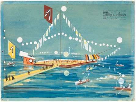 The 1930 design for a floating dancefloor by Sigurd Lewerentz.