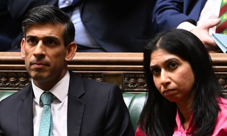 Rishi Sunak and Suella Braverman in the House of Commons.