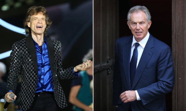 Moves like Jagger … Tony Blair, right, idolised the Stones frontman.